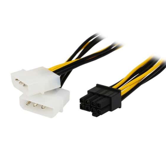 2x Molex to 8-Pin PCIe Power Adaptor