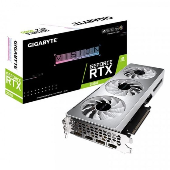 Gigabyte Vision Nvidia RTX 3060 12GB Gaming Graphics Card WHITE (NEW)