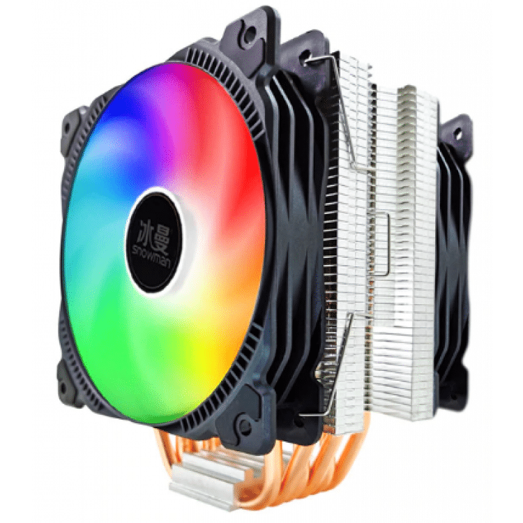 Snowman Dual Fan (Fixed Rainbow Effect) LED CPU Cooler
