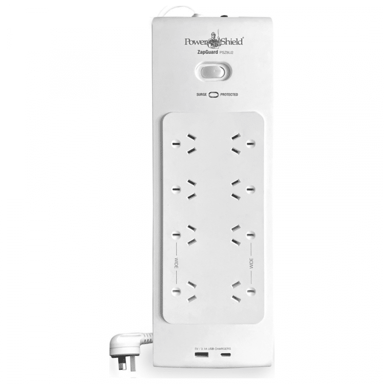 PowerShield ZapGuard 8 way power surge filter with 15W USB charging