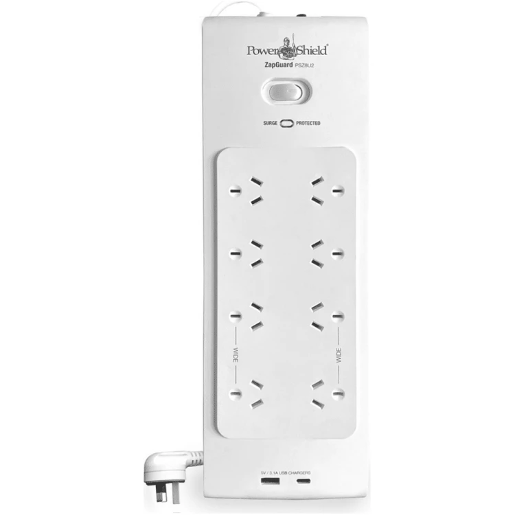 PowerShield ZapGuard 8 way power surge filter with 15W USB charging