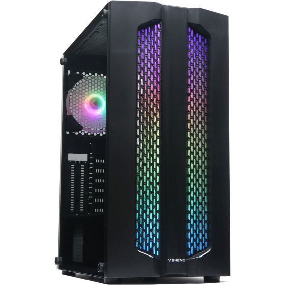 Crox J3 ATX Case (RGB Front Panel + RGB Fan)