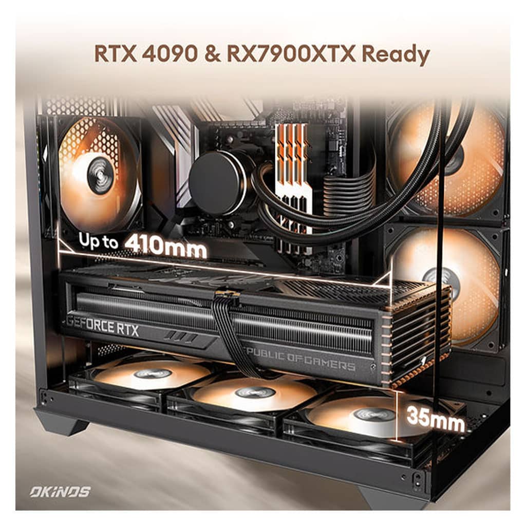 Okinos Mirage 6 Walnut Wood/Black ATX Case with 4xARGB Fans | Crox ...