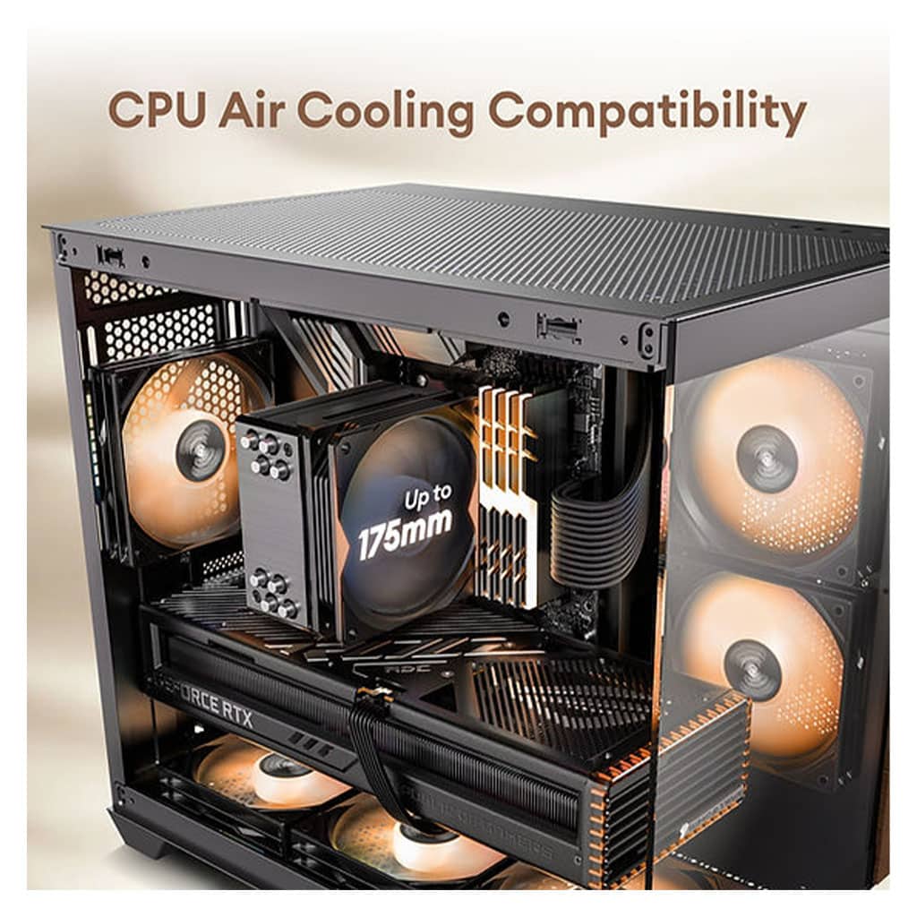 Okinos Mirage 6 Walnut Wood/Black ATX Case with 4xARGB Fans | Crox ...