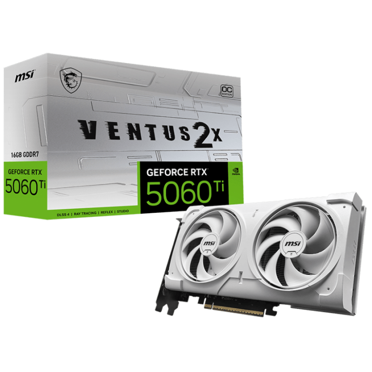 MSI GeForce RTX 5060 Ti 8GB Ventus 2X Graphics Card (White)