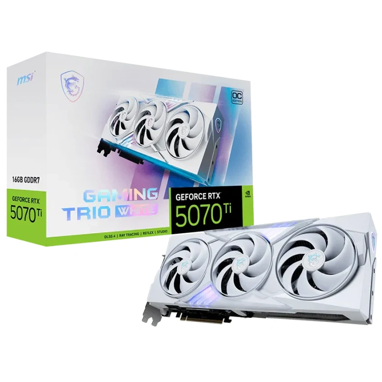 MSI GeForce RTX 5070 Ti 16G GDDR7 Gaming Trio OC Graphics Card (White)