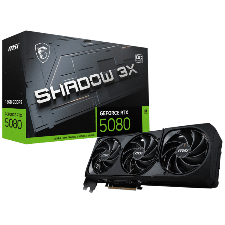 MSI GeForce RTX 5080 16G GDDR7 Shadow 3X OC Graphics Card