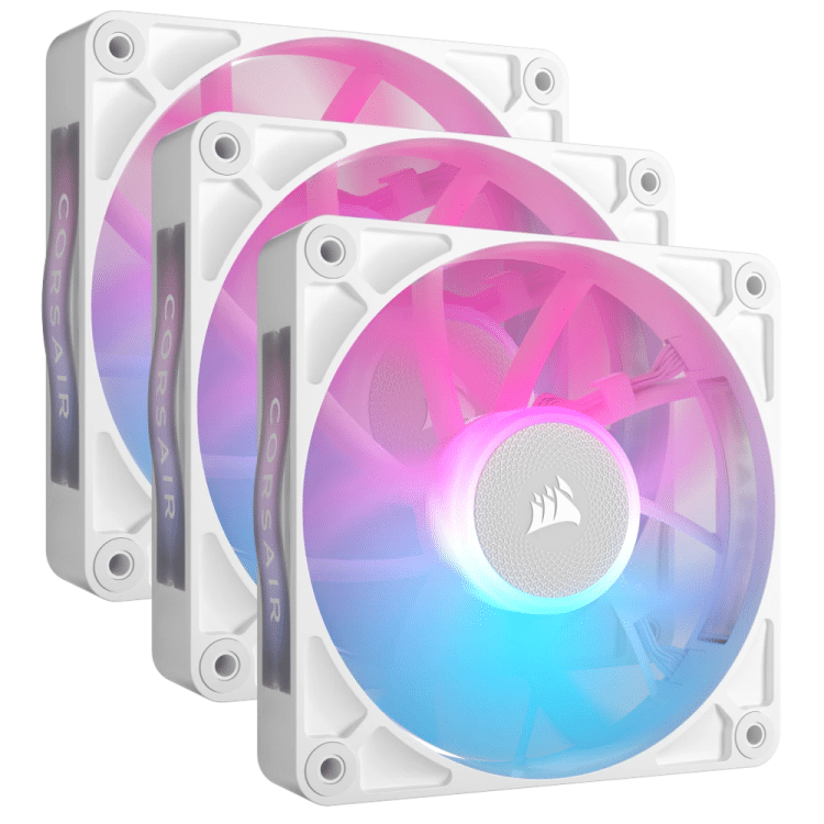 Corsair RX120 iCue Link White RGB 120mm Cooling Fan (3 Pack Starter Kit with System Hub)