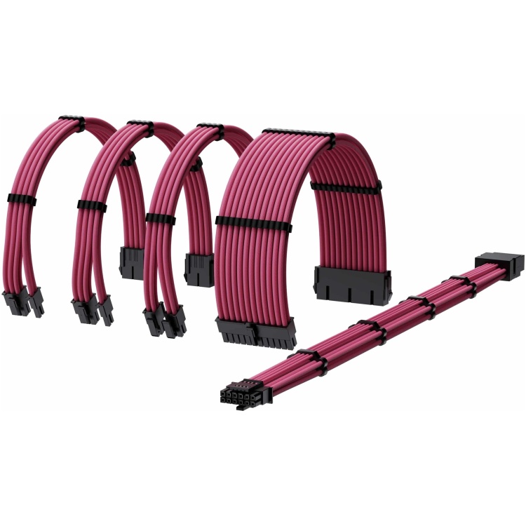 Sleeved Cable Kit 1xATX, 1xEPS(4+4), 2x8pin PCIe, 1x12VHPWR (Pink)
