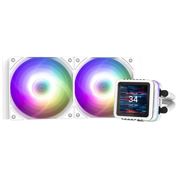 Zalman 240mm AIO Liquid CPU Cooler with LCD Display (White)